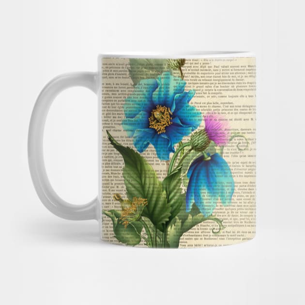 Botanical print - Blue garden flowers by redwitchart